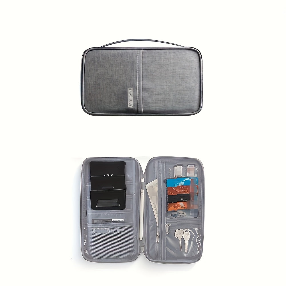 TEMU 1pc Portable Multifunctional Id Passport Wallet, Card Holder For And Keys With Multi-compartment Storage Pouch, Coin Pouch, Travel Essentials, ,