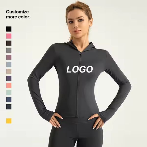 2024 best-selling breathable seamless women&#039;s gym yoga jacket, sustainable fitness top fashion four-way stretch running yoga