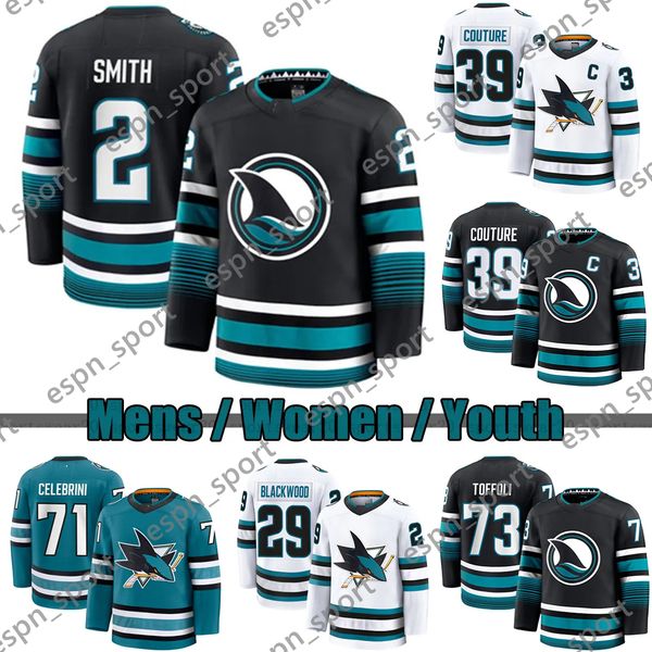 71 Macklin Celebrini New Brand hockey jersey 39 Logan Couture Nico Sturm Brent Burns Mackenzie Blackwood Granlund Toffoli Cody Ceci Patrick