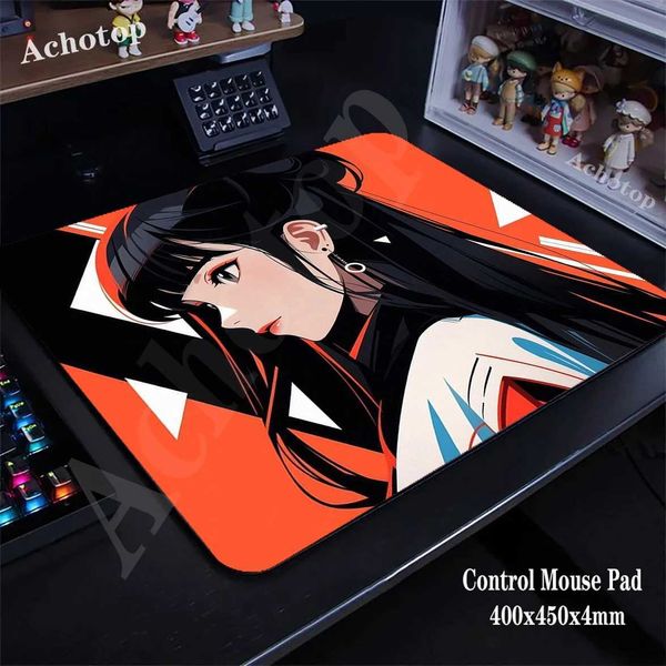 Anime Girl Control Gamer Mouse Pad Gaming Mousepad Rubber Desk Mat 40x45cm Locking Edge Keyboard Pads Anti-slip Speed Mouse Mat Y240821