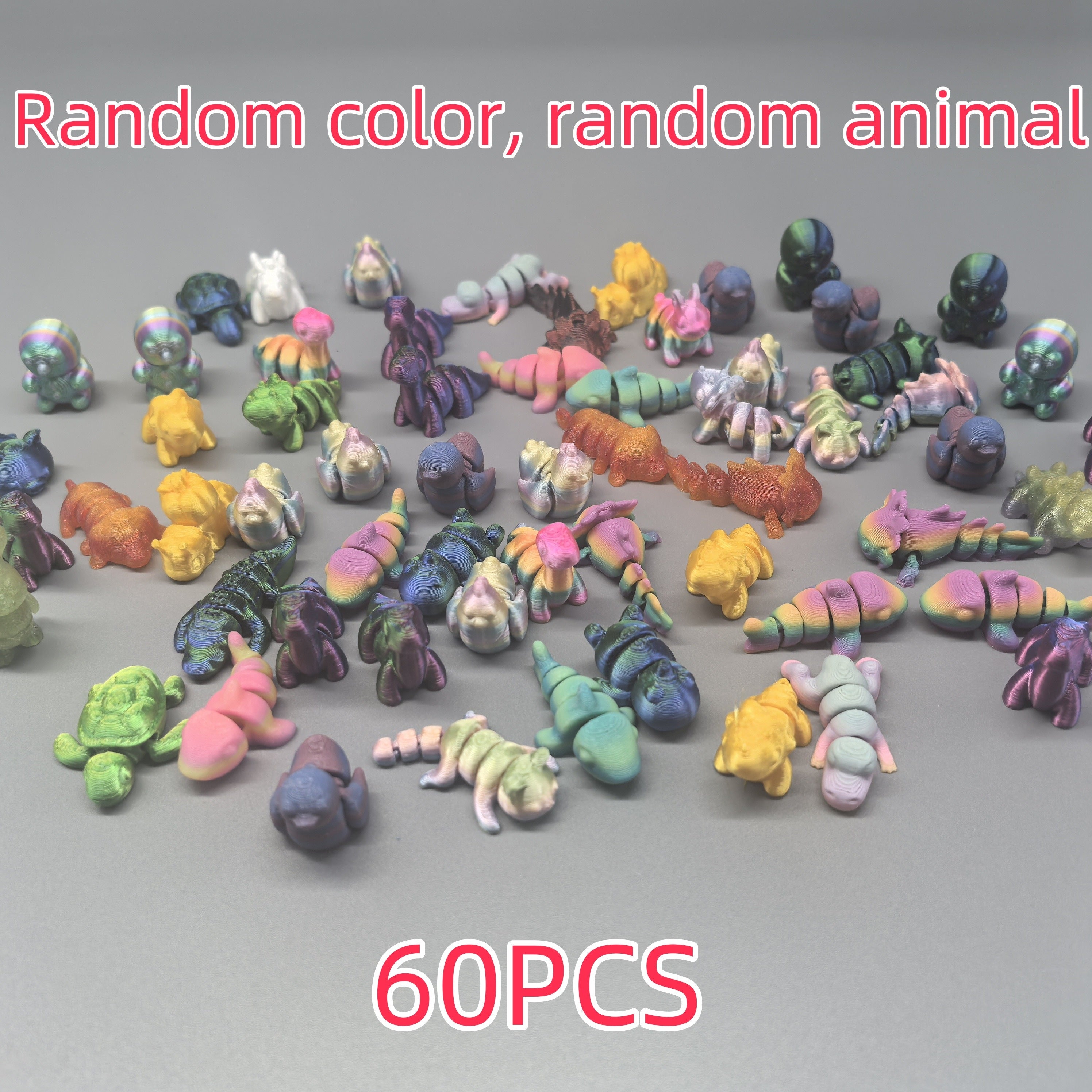 TEMU 60-120pcs 3d Printed , Of Animals With Styles And Types Suitable For Room Decorations Gardens Aquariums Holiday Atmosphere Arrangements