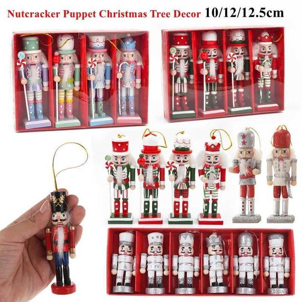 1 piece 6-10-12.5cm Nutcracker Puppet Christmas Decoration Sparkling Nutcracker Soldier Home Decoration W241008