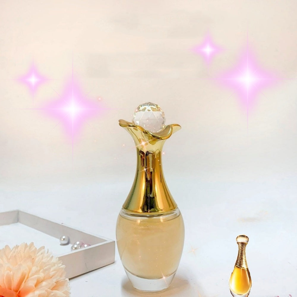 TEMU Valentine's Girlfriend Elegant Blonde Women's Quicksand Golden Body Spray - Fresh & Long- , Orchid & Damascus Musk Scent, Waterproof, Dates &