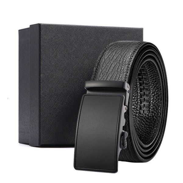 Belt for men&#039;s high-end water ripple genuine leather belt, business gift printed pants, belt top layer of cowhide