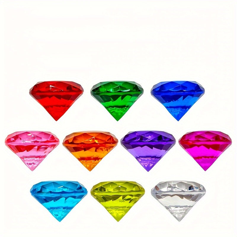 TEMU 10pcs Large Acrylic Gemstones Crafts, Vase Fillers, Birthday Gifts, Tabletop Decorations, Party Decorations, Aquarium Decorations