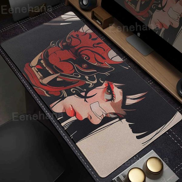 Devil Mask Rubber Mousepad Anime Goth Girls Gaming Mouse Mat Gamer Locking Edge Computer Mouse Pad Big Office HD Print Desk Mat O250118