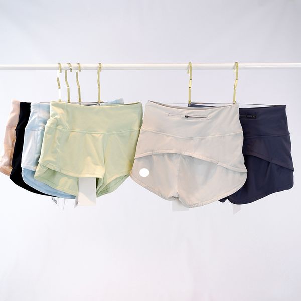 2025--women-L2291 Womens Yoga Outfits High Waist Shorts Exercise Short Pants Fitness Wear Girls Running Elastic Adult Pants Sportswear Lined