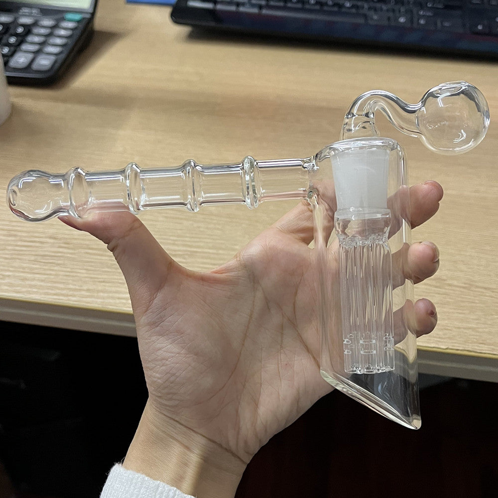 Glass Oil Burner Hookahs Hammer 6 Arm Perc Glass Percolator Bubbler Handle Water Pipe Smoking Pipes Dab Rig Shisha Accessories