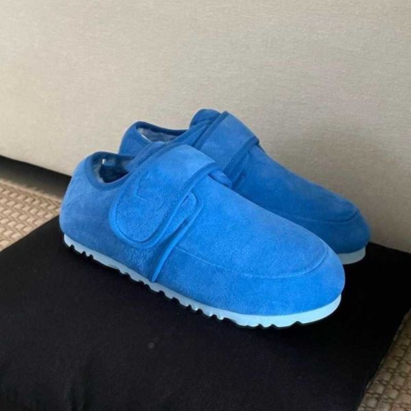 2024 Inverno novo fosco fosco de caça -cau de pecão boken shoes feminino a veludo quente pão casual algodão sapatos x241204