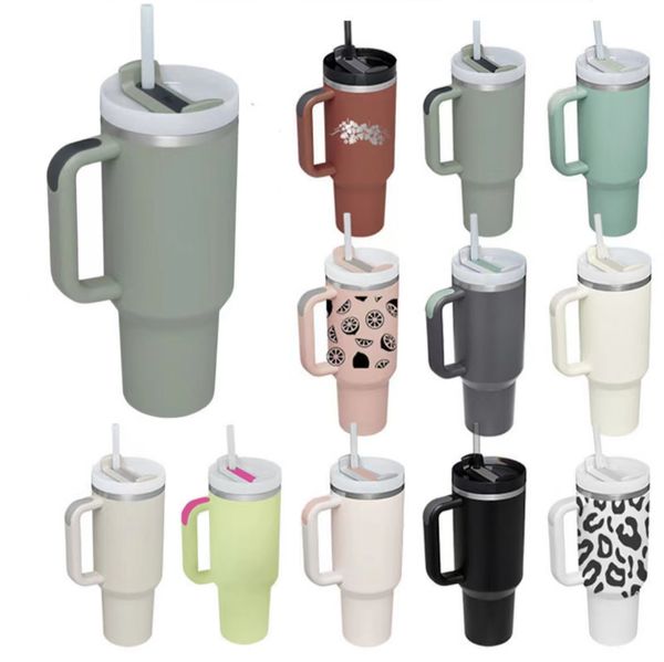 40oz Stainless Steel Tumblers with handle Water Bottle Portable Outdoor Sports Cup Beer Mug Insulation Travel Vacuum Flask Bottles