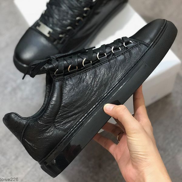Big Size Mens Designer Classic Shoes Arena Arena de couro de alto tênis de top de moda Menina Mulheres Causal Treiners Arena Sneakers com ca