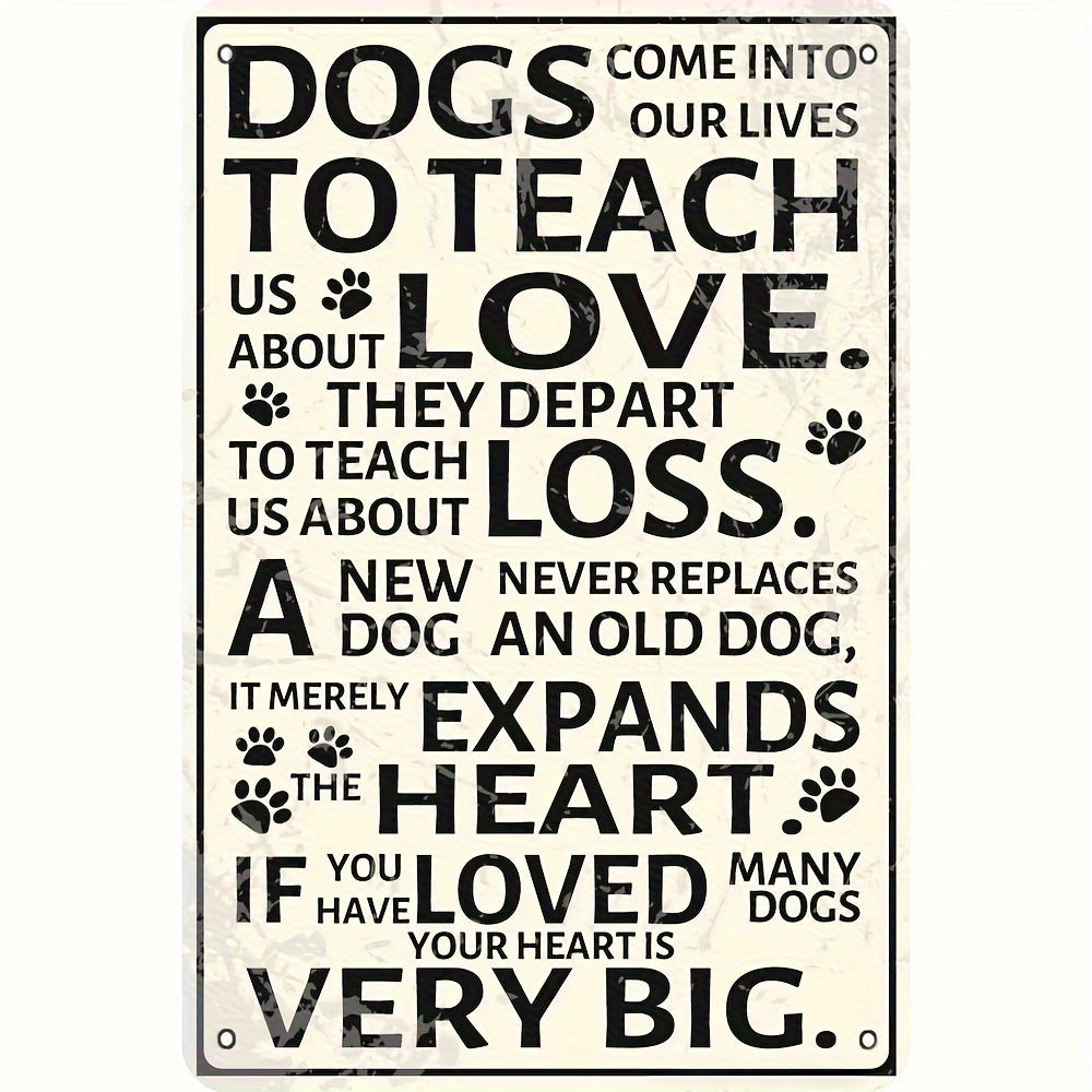 TEMU 1pc Dog Lover Wall Decor - Rustic Farmhouse Metal Plaque With Pet Quotes, - Heavy-duty Indoor-outdoor Decoration For Living Room, Garden, Office