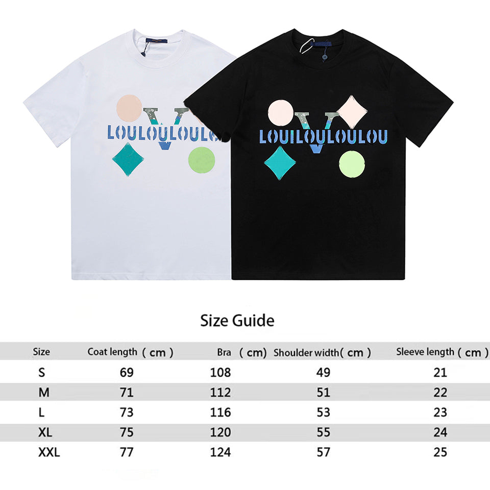 23SS men&#039;s new fashion design T-shirt, summer fashion black and white geometric font casual short-sleeved, wholesale clothing T-shirt S-XXL