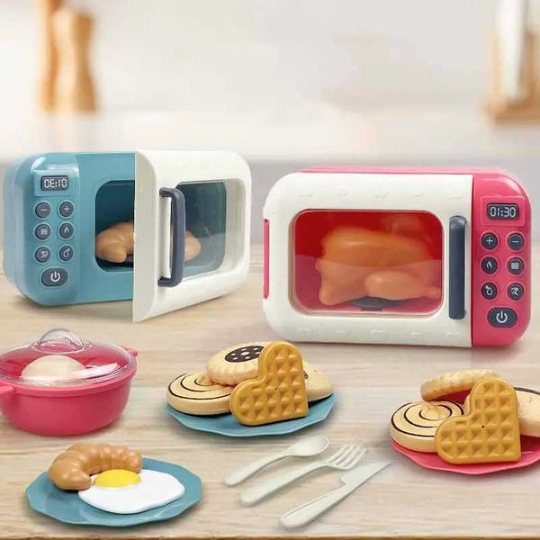 Kitchens Play Food Childrens Simulated Microwave Oven Toy Creative Baby Interactive Kitchen Cooking Set Childrens Playhouse Toy Gift Q241014