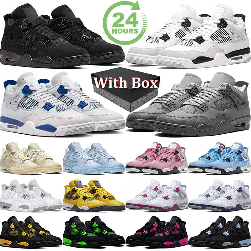 With Box Cement Grey Basketball Shoes Designer Sneakers for Men Women Pink Red Thunder Military Black Cat Sail Cool Grey mens trainer