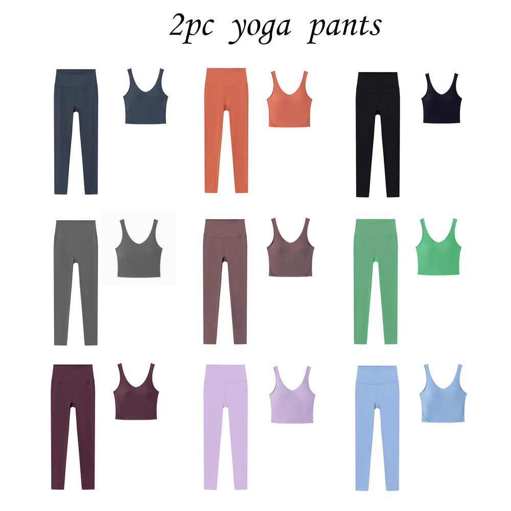 2 Piece Set Pants and Bra Sports Outfit Suspenders Camisole Tank Top Vest Slim Fit Leggings Designer Yoga Pilates Running Gym Workout Casual Wear Ac