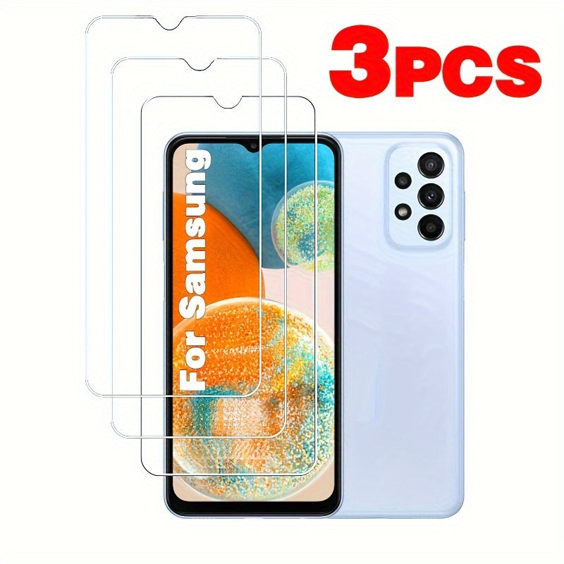 TEMU 3-pack Tempered Glass Screen Protector Galaxy A23 4g-5g, Glossy Finish, Anti-scratch, Anti-fingerprint, Bubble-free Installation, Display