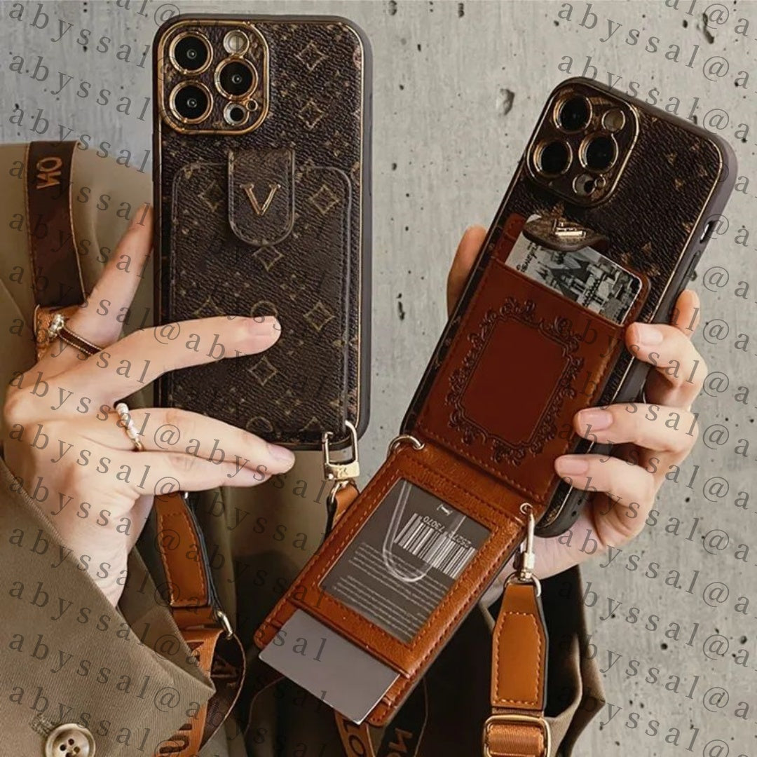 Luxury Phone Case Designer iPhone Case for iPhone 16 Pro Max 15 14 12 13 11 XS XR 8P 15 Plus Samsung S24 Ultra s23 S22 S21 Case Card Holder Zipper B