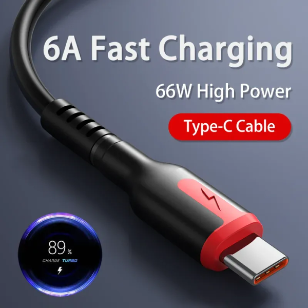 6A Super Fast Charge Type C Cable for Huawei P40 Mate40 Xiaomi Mi 12 Pro Redmi POCO Mobile Phone Accessories Charger USB C Cable 1m-1.5m-2m