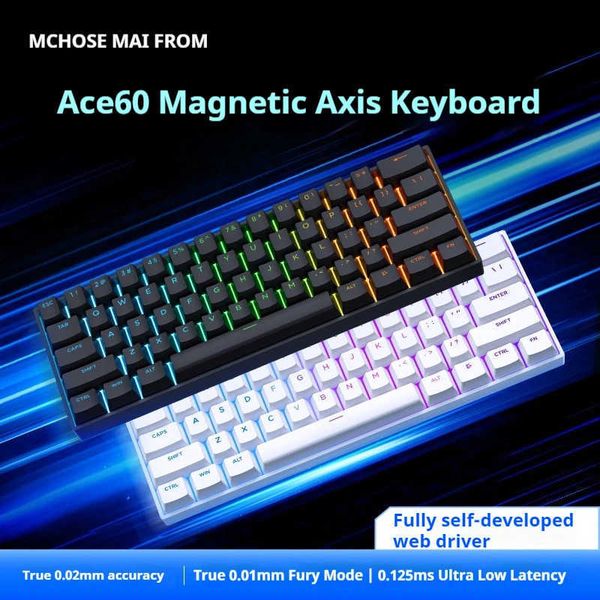 Keyboards MCHOSE ACE 60 Pro Magnetic Axis Mechanical Keyboard Gaming and Esports Desktop Computer Customized Wired Keyboard USB Interface L2