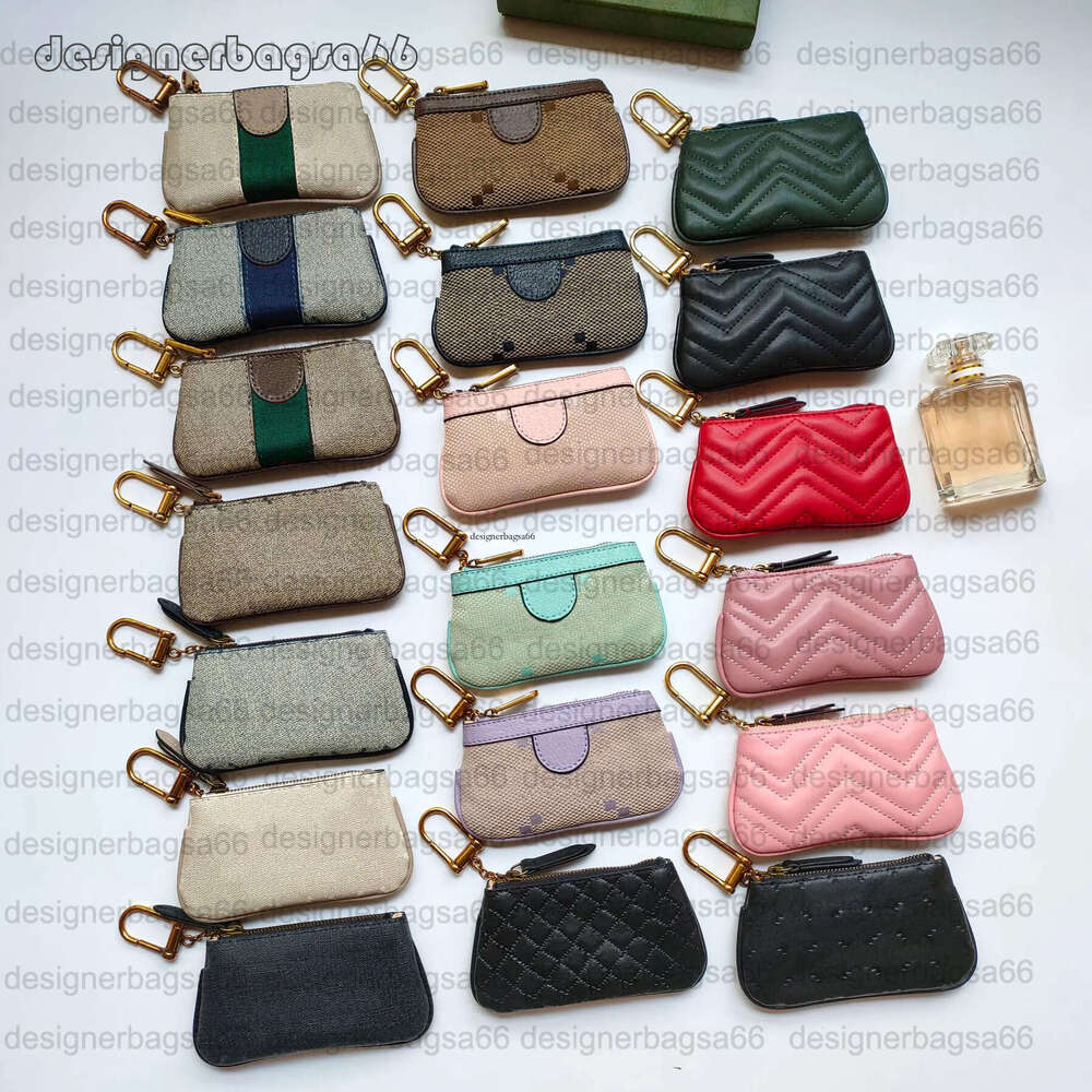 Luxury KEY POUCH 100% genuine leather Designers bags Mini Wallet Fashion Womens Mens Keychain Ring Credit Card Holder Coin Purse Dust bag with box w