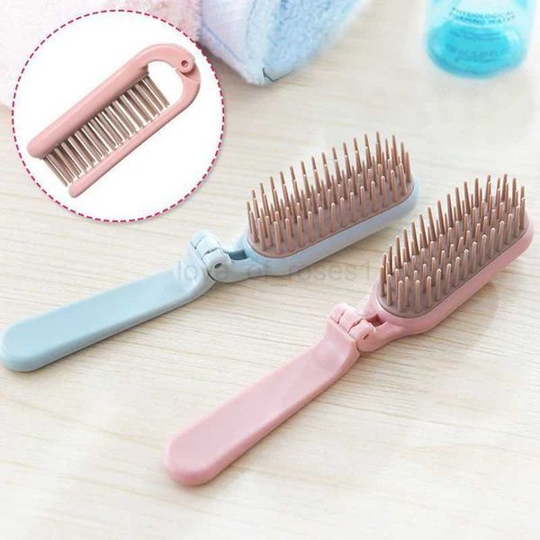 Folding Hair Brush Soft Silicone Anti-Static Detangling Hairbrush Portable Hairdressing Comb Hair Styling Tool Travel EssentialsM240727