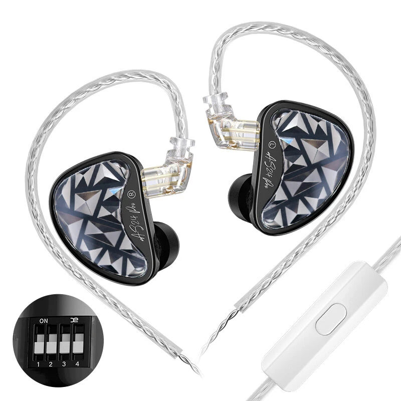 KZ AS24 Pro HiFi Earphone In-ear Monitor Earbuds 24 Balanced Armature Drivers 4-level Tuning Switch DLP 3D Printing Tech