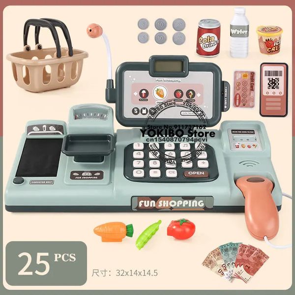 Other Toys Kids Shopping Cash Register Mini Supermarket Set Simulation Food Calculation Checkout Counter Pretend Play Toy in Chinese 231211