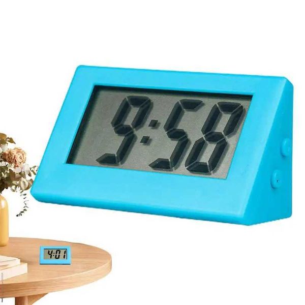 Mini LCD Digital Clock Bedroom Simple Small Electronic Watch Portable Old Man Big Word Table Student Exam Mute Desktop Clock Y240904
