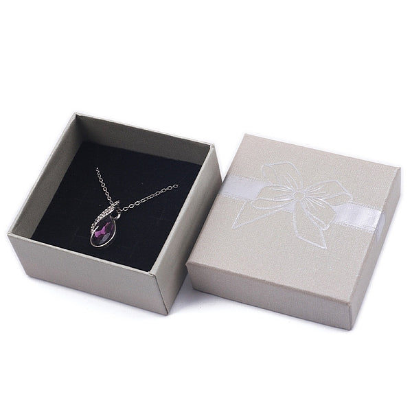 Cajas de regalo para collares y joyas de cartón y papel kraft con estampado de moño