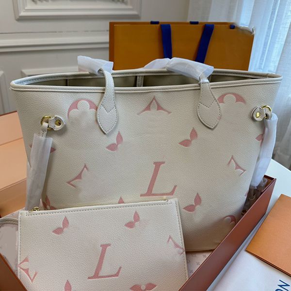 NF Shop New Shopping Bag MM Handbag never bag Classic Women&#039;s Bag Graphic Print Large Capacity Embossed Grain Tote Bag One Shoulder Han