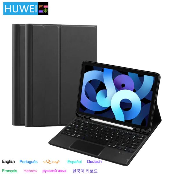 HUWEI For iPad Air 4 5 Case Keyboard With Pen Slot iPad 10.2 7th 8th 9th- 10.9 10th- 9.7 5th 6th Case For iPad Pro 11 12.9 Case