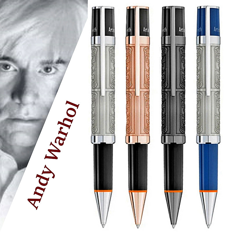 Limited Edition Writers Andy Warhol Metal Ballpoint Pen Unique Relief Barrel Stationery Office School Writing Ball Pens High Quality