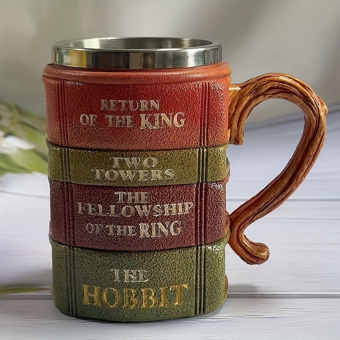 TEMU 1pc Unique And Fun Mug, Retro-style Stacked Books Design In Colors, A Rich Bookish Atmosphere, Or Reading Collections, Cozy Reading Nook, Home