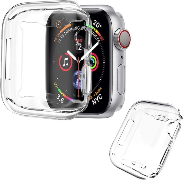 For Apple Watch Cases 9 8 7 6 5 4 3 2 1 SE Ultra2 49mm 45 mm 41mm 38mm 40mm 42mm 44mm with TPU Screen Protector Full Coverage