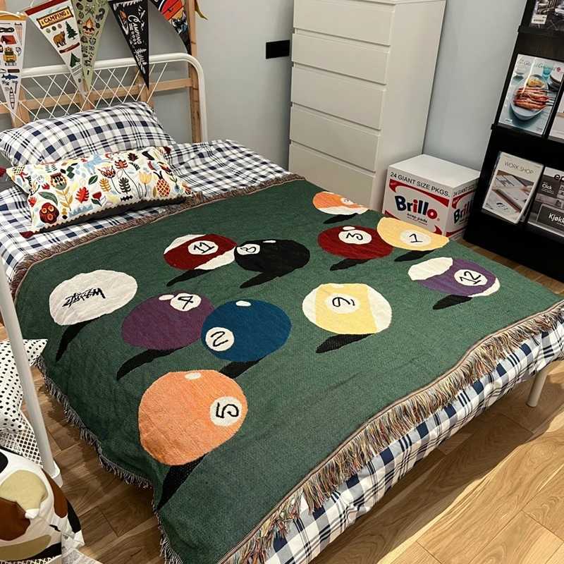 Billiards Theme Throw Blanket for Home Decor and Outdoor Activities Bed Plaid Blankets Throws Sofa Bedspread the Omori Cover Y240730