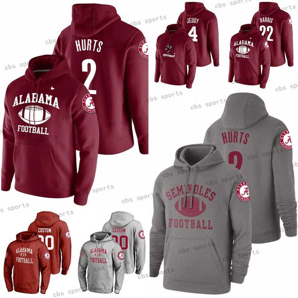 Hoodie Alabama Crimson Tide College Football Jersey Jaylen Waddle Mac Jones Tua Tagovailoa Men-Women-Youth Patrick Surtain II Bryce Young De