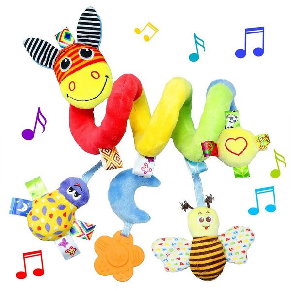 Baby Crib Hanging Rattles Toys Car Seat Toy Soft Mobiles Stroller Crib Cot Spiral Toy Pram Hanging Dolls for Babies Newborn GiftCL24087