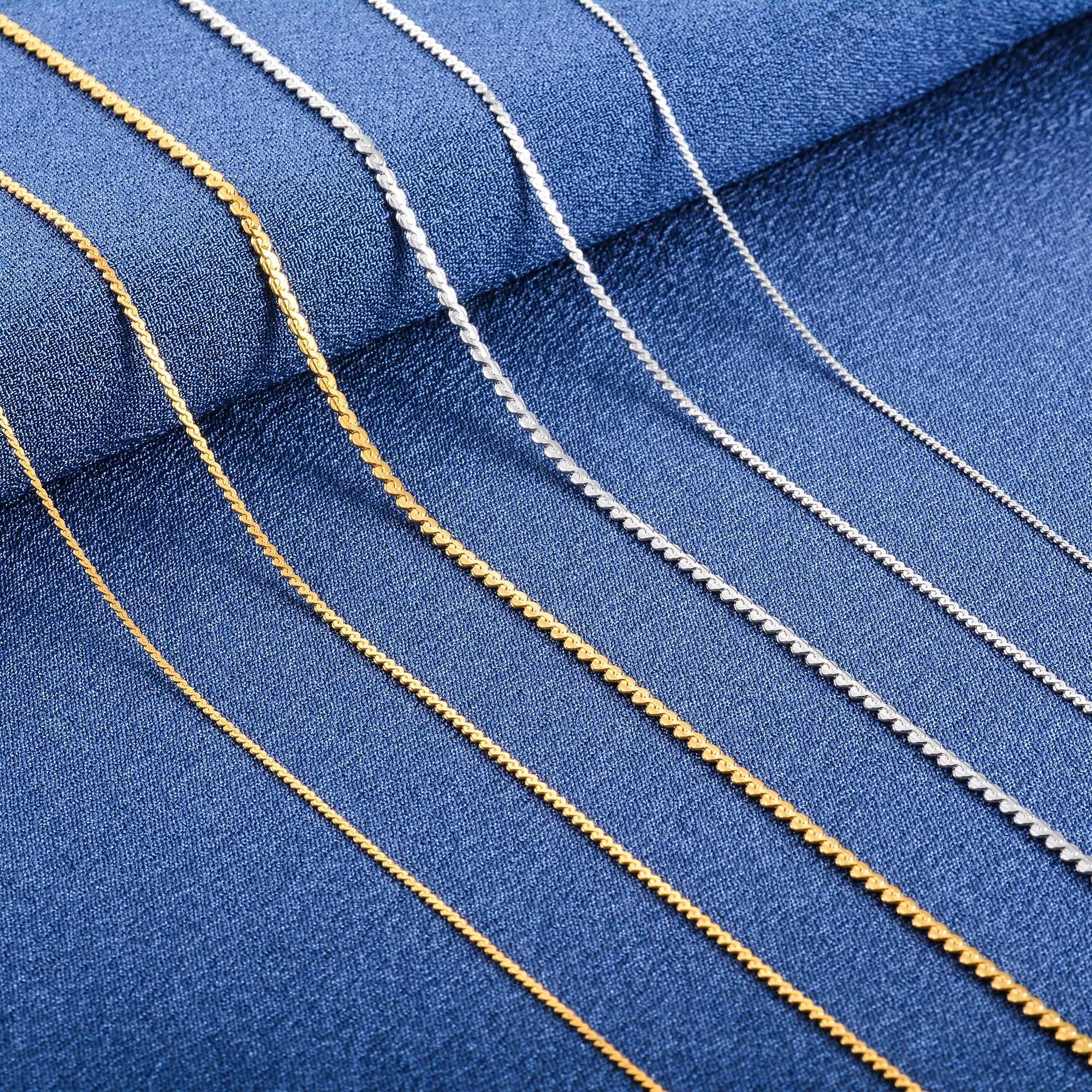 0.8-1.1-1.5mm Thin Necklace for Women Ladies Dainty Cable S Chain on Neck Collar Choker Stainless Steel Jewelry Accessories GiftX240919