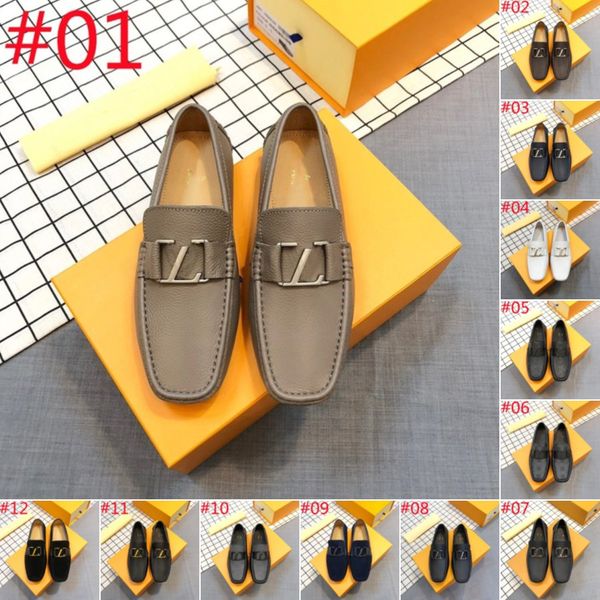 With Box Men Designer Loafers Shoes luxurious Italian Classics Gold Moccasins Dress Shoes Black White Genuine Leather Office Wedding Walk dr