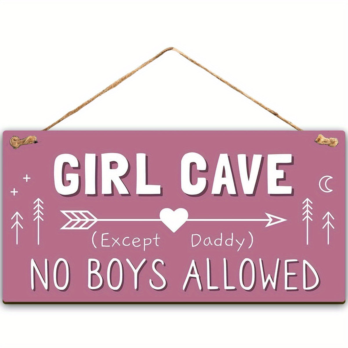 TEMU 2pcs Girl Cave Sign Allowed Daddy, Girls Bedroom Decorations, Hanging Wooden Door Sign For Teen Girl Bedroom Living Room Wall Decor