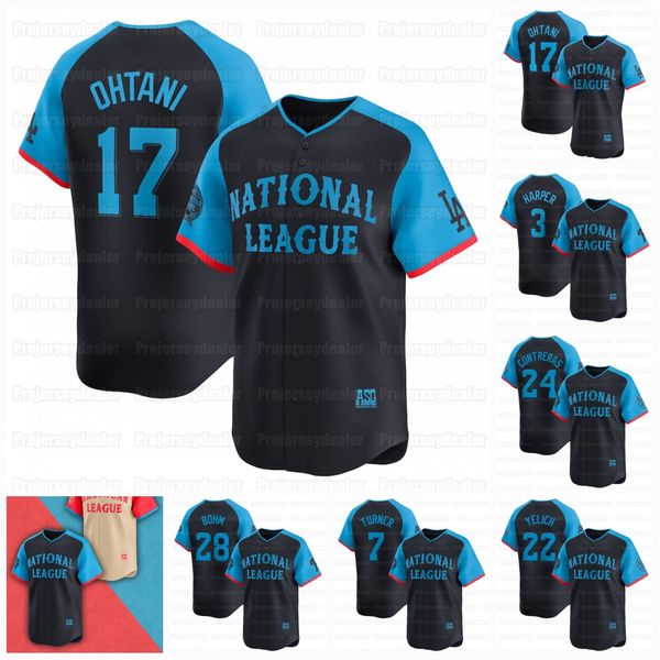 17 Shohei Ohtani 2024 All Star National League Baseball Jerseys William Contreras Fernando Tatis Jr. Harper Trea Turner Christian Yelich Ket