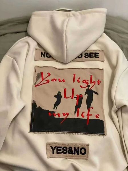 Moletons masculinos moletons molhos de rua feminino bordado de retalhos retro bordado capuz sportswear moldura de moda de moda de hip hop ca