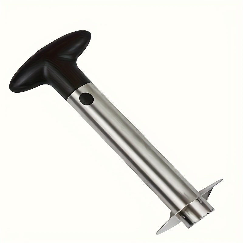 TEMU 1pc Stainless Steel Pineapple Peeler & Slicer - Fruit Remover With Ergonomic Handle, Durable Kitchen Tool For Pineapple Prep, Pineapple Slicer