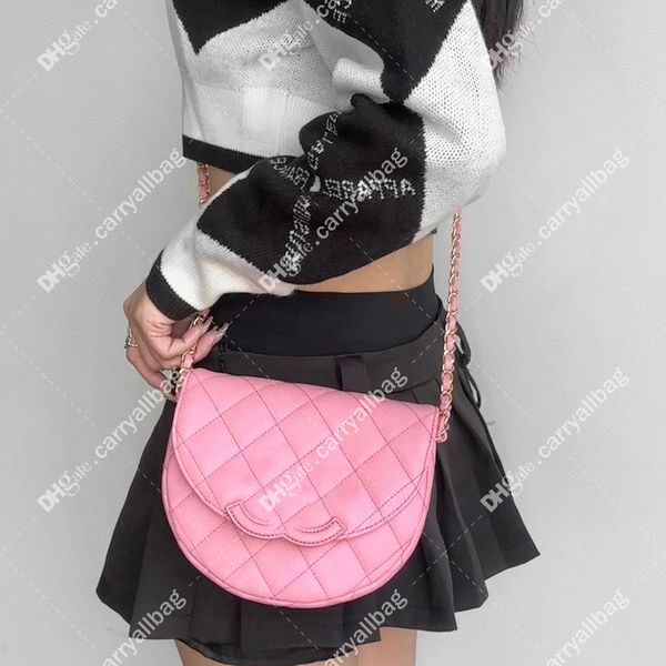 10A Mirror Quality designer saddle bag clutch Bags half moon Crossbody womens luxurys tote bag handbag designer bag Lambskin quilted caviar