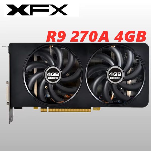 XFX R9 270 Asli AMD Radeon R9 270A 270 4GB Kartu Grafis Video Game Komputer GTX 6pin 8Pin CPU Motherboard Permainan Peta PCI-E