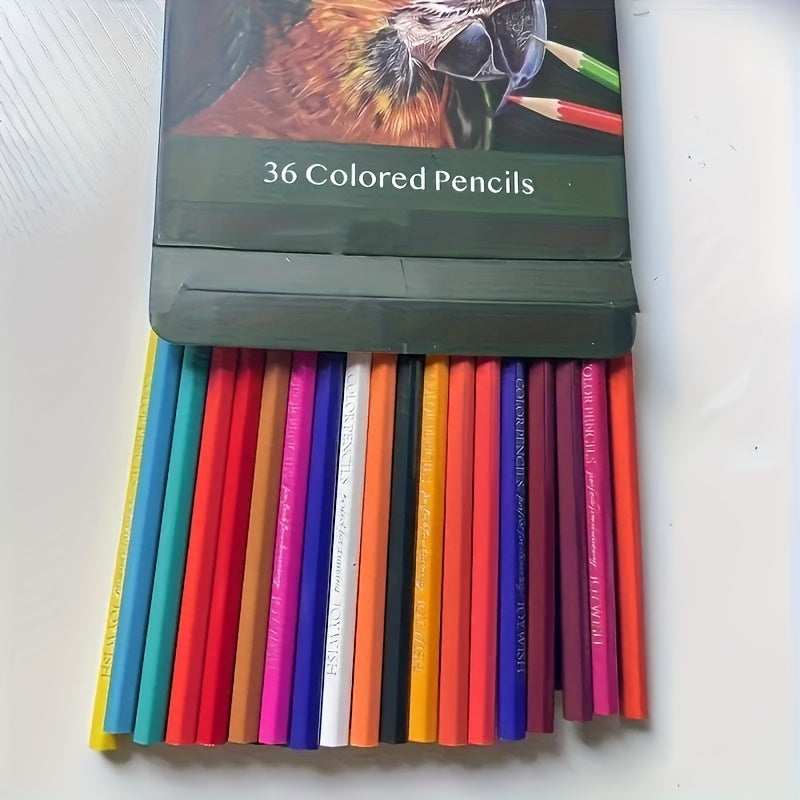 TEMU High Core Oil-based Pencil Set, 36 Pencils - Vibrant And Versatile, Artists, Sketches And Illustrations, , And , Adults