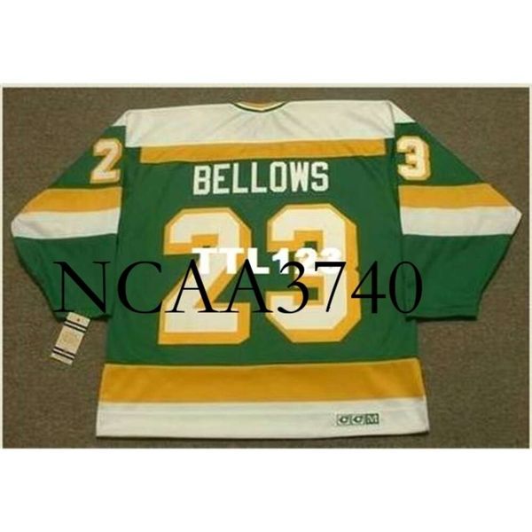 N374 #23 BRIAN BELLOWS North Stars 1984 CCM Vintage Home Hockey Jersey or custom any name or number retro Jersey