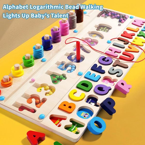 Montessori Wooden Toys Preschool Children Delight Puzzles Games Toys Early Educational Colors Numbers Shape Matching Toys Gifts 250120