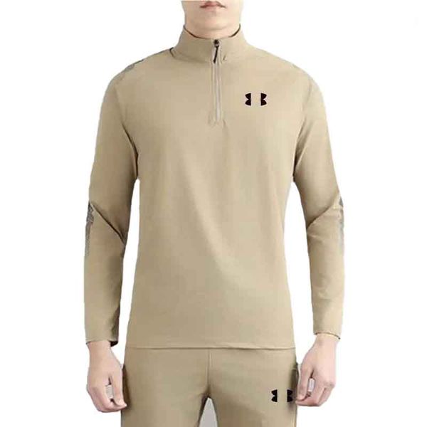 Designer Jacket Autumn Men&#039;s Long Sleeve brand uv Running Training Stand collar zipper casual outdoor fitness short sleeve T-shirtx986